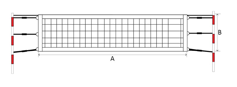 Paplūdimio teniso tinklas POKORNY SITE SPORT (9,5x1m 45x45x3mm)